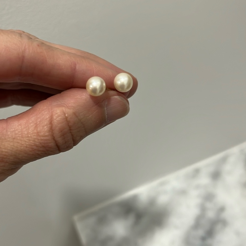 Petite Pearl Earrings with Gold Post